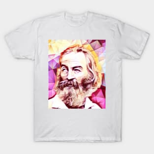 Walt Whitman Pink Portrait | Walt Whitman Artwork 13 T-Shirt